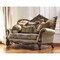 Homeroots 74in Tan And Brown Velvet Damask Curved Loveseat and Toss Pillows 515717 - alternate 3
