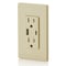 Leviton USB Receptacle, 15 A, Ivory T5634-I - alternate 4