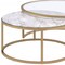 Homeroots Clear White and Gold Glass And Faux Marble And Iron Round Frame Nested Coffee Tables, 2PK 347396 - alternate 5