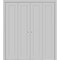 Sartodoors Sliding Closet Double Bi-fold Doors Grey Solid Core Modern Interior QUADRO4111DBF-GRE-72 x 96 (4* 18x96) - alternate 1