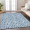 Homeroots 9' X 12' Denim Blue And Ivory Geometric Washable Indoor Outdoor Area Rug 594849 - alternate 6