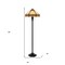 Homeroots 60" Bronze 2-Light Traditional Floor Lamp, Orange and Ivory Abstract Tiffany Glass Empire Shade 526322 - alternate 5