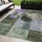 Homeroots 5' X 8' Olive Green Charcoal And Purple Geometric Washable Indoor Outdoor Area Rug 604337 - alternate 1