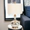 Homeroots 27" Silver Metallic Glass LED Table Lamp With Ivory Drum Shade 528687 - alternate 4