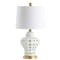 Jonathan Y Quatrefoil Fretwork 20.5" Pierced Ginger Jar Ceramic/Metal LED Table Lamp, White JYL6210A - alternate 6