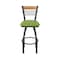 Holland Bar Stool Co Eleanor 30in Swivel Bar Stool with Pewter Finish, Medium Back and Canter Kiwi Green Seat 880 - alternate 5