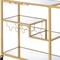 Homeroots 40in Clear and Gold Glass and Iron Rolling Prep Table 319143 - alternate 6