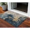 Homeroots 3' X 5' Blue Gray And Gold Abstract Washable Indoor Outdoor Area Rug 603047 - alternate 1