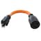 Ac Works Plug Adapter, STW, L5-20R, 5-15P, 1 ft., Orange S515L520-012 - alternate 1