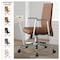 Leisuremod Aleen Office Chair in Upholstered Leather and Iron Frame with Swivel and Tilt, Dark Brown AO19DBRL - alternate 5