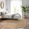 Homeroots 8' Gold And Peach Round Medallion Washable Indoor Outdoor Area Rug 616270 - alternate 8