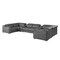 Homeroots Dark Gray Italian Leather Power Reclining U Shaped Eight Piece Corner Sectional With Console 632560 - alternate 13