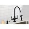 Kingston Brass Two-Handle Single-Hole Kitchen Faucet with Brass Sprayer, Matte Black KS1760ALBS - alternate 4
