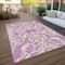 Homeroots 10' X 14' Blush And Ivory Damask Washable Indoor Outdoor Area Rug 614418 - alternate 6