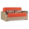 Homeroots 74" Orange Chenille Sleeper Sofa And Toss Pillows With Brown Legs 607196 - alternate 1
