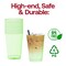 Smarty Had A Party 12 oz. Clear Green Disposable Plastic Party Cups, 240PK 512C-GR-CASE - alternate 6
