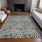 Homeroots 5' X 8' Black And Ivory Abstract Washable Indoor Outdoor Area Rug 599689 - alternate 7