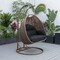Leisuremod Mendoza Dark Brown Wicker Hanging 2 person Egg Swing Chair with Dark Grey Cushions MSCDBR-53DGR - alternate 5