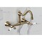 Kingston Brass Double-Handle Wall Mount Bathroom Faucet, Antique Brass KS3243PL - alternate 6