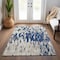 Homeroots 9' X 12' Navy Blue And Ivory Abstract Washable Indoor Outdoor Area Rug 612687 - alternate 7