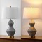 Jonathan Y Abbas 29" Geometric Ceramic/Metal LED Table Lamp, Gray/Gold Leaf JYL4013B - alternate 8