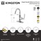 Kingston Brass One-Handle Single-Hole Bathroom Faucet with Deck Plate and Push Pop-Up Drain, Brushed Brass KSD2217KL - alternate 5