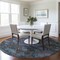 Homeroots 8' Teal Blue And Charcoal Round Floral Washable Indoor Outdoor Area Rug 604164 - alternate 5