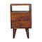 Homeroots 20" Brown Solid Wood Square Two Drawer Nightstand 651577 - alternate 1
