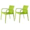 Homeroots Set of Two Green Heavy Duty Plastic Outdoor Stacking Dining Chairs, 2PK 565201 - alternate 1