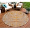 Homeroots 8' Copper And Gray Round Animal Print Washable Indoor Outdoor Area Rug 600686 - alternate 1