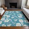 Homeroots 3' X 5' Turquoise Ivory And Gray Floral Washable Indoor Outdoor Area Rug 599928 - alternate 5