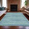 Homeroots 9' X 12' Aqua And Ivory Striped Washable Indoor Outdoor Area Rug 631477 - alternate 7
