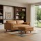 Homeroots 89" Sienna Leather Sofa With Ottoman With Brown Legs 641070 - alternate 5