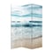 Homeroots 72" Blue and White Canvas Folding Three Panel Screen Room Divider 342776 - alternate 5