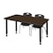 Regency Kee Adjustable Classroom Table W/ 2 Andy Stack Chairs, 48 in W, 30 in L, Neo Walnut MT4830NWAPBK45BK - alternate 1