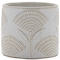 Homeroots Set of Two White And Beige Porcelain 1 Ounce Geometric Round Pot Planters 634282 - alternate 5