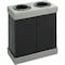 Safco 56 gal Rectangular Recycling Bin, Open Top, Black, Polyethylene, 2 Openings 9794BL - alternate 1