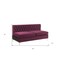 Homeroots 69" Burgundy Velvet Modular Sofa With Silver Legs 491026 - alternate 5