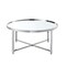 Homeroots 32" Silver Glass And Stainless Steel Round Mirrored Coffee Table 528850 - alternate 6