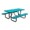 Leisure Craft 6' Standard Picnic Table, Perforated Metal, Portable, Teal T6XPP-PERF-TEAL - alternate 1