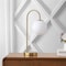 Jonathan Y Arco 18.25" Minimalist Mid-Century Arched Metal/Glass LED Table Lamp w/Frosted Globe Shade, Brass Gol JYL6010B - alternate 3