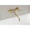 Kingston Brass Double-Handle Wall Mount Bathroom Faucet, Brushed Brass KS315SB - alternate 3