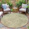 Homeroots 8' Sage And Beige Round Abstract Washable Indoor Outdoor Area Rug 630539 - alternate 5