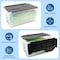 Organize-It 6-Pack 28 Qt Flip-Top Storage Bins - Clear Base, Black Lid, Stackable, 18x12x8, 6PK 606523 - alternate 6