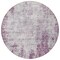 Homeroots 8' Plum And Ivory Round Abstract Washable Indoor Outdoor Area Rug 612360 - alternate 3