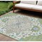 Homeroots 10' X 14' Artichoke Green Blue And Ivory Oriental Washable Indoor Outdoor Area Rug 596607 - alternate 1