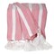 Homeroots 50" X 60" Pink and White Woven Cotton Striped Throw Blanket with Tassels 548930 - alternate 1