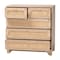 Baxton Studio Elsbeth Mid-Century Modern Oak Brown Finished Wood and Natural Rattan 5-Drawer Storage Cabinet 226-12954-ZORO - alternate 5