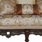 Homeroots 68in Cream And Brown Damask Chesterfield Loveseat and Toss Pillows 348218 - alternate 3