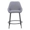 Homeroots Set of Two 25" Gray And Black Fabric And Steel Counter Height Bar Chairs 555703 - alternate 5